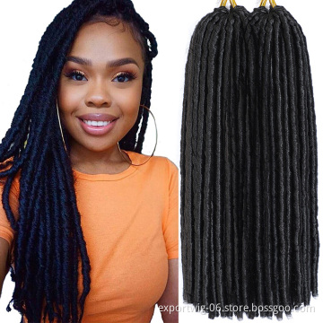 Straight Gypsy Faux Locs Crochet Hair Ombre Color Synthetic Fiber Gray Brown Pre-looped Dreadlocs Braids Hair Extension